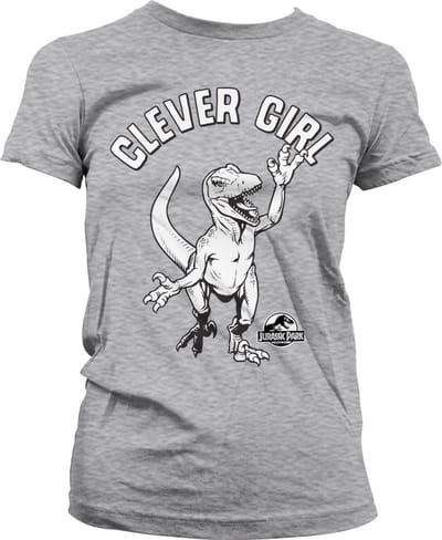 Jurassic Park Clever Girl Girly Tee dames-T-shirt, heather-grijs