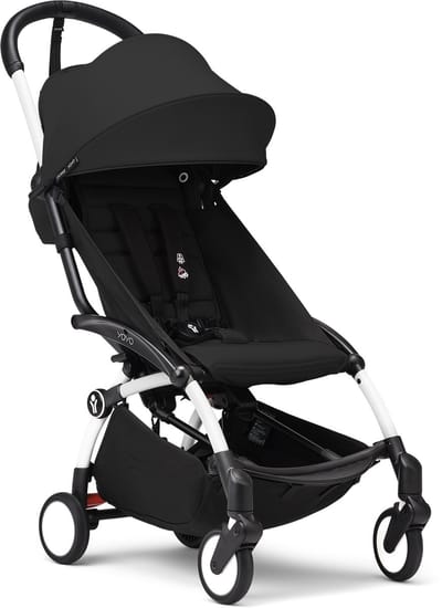 Stokke YOYO3 kinderwagen vanaf 6 maanden - Inclusief wit frame / zwart zitkussen + luifel - In een handomdraai in- en uitklapbaar - Licht en compact - Past in handbagage