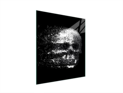 TMK ArtDeko Serie - Glazen Snijplank - 45x52 cm - Czaszka - Veilig en Praktisch