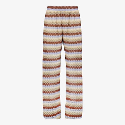 TwoDay dames wide leg broek met print multicolor - Beige - Maat XS