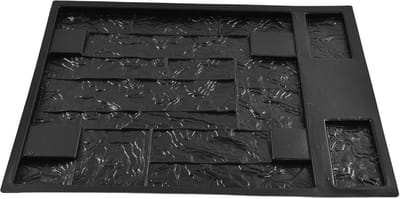 Betonmal Muurdecoratie - Decoratieve Vorm - Muur Bekleden - Herbruikbaar ABS Materiaal - 69x54x4 cm - Zwart