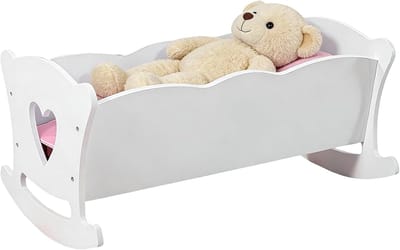 Poppenwieg Speelgoed - Poppenmeubel Set - Rollenspel Stimuleren - Met Wipfunctie - Tot 50 cm Poppen - Natuurlijk Hout