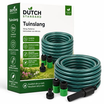 Tuinslang - 15 Meter - Met Sproeier en Koppelstukken - 5-Delig