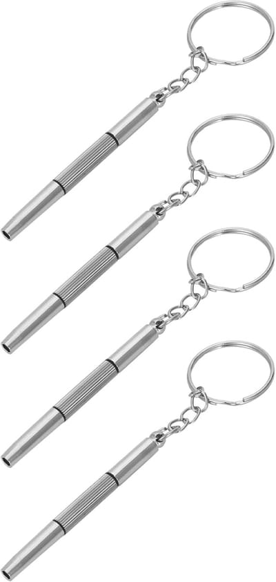 Brillen Reparatie Kit - Schroevendraaier Tool - Onderhoud Accessoires - 3-in-1 Sleutelhanger - 4 Stuks - Zoals Getoond