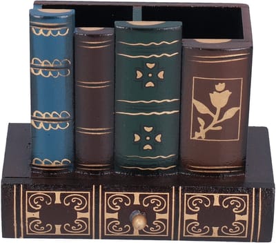 Dailygoody - Decorative Pen Holder - Retro Stijl - Desk Organizer - Bruin - Pencil Holder - Decoratie voor Thuis en Kantoor - 15 x 13.5 cm