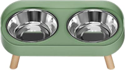 Verhoogde Voerbakken - Hondenvoerbak Set - Comfortabel Eten - Roestvrij Staal - 2x 400ml - Zilver
