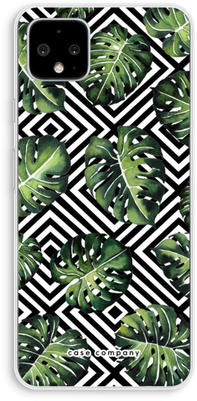 Case Company® - Hoesje geschikt voor Google Pixel 4 XL hoesje - Geometrische jungle - Soft Cover Telefoonhoesje - Bescherming aan alle Kanten en Schermrand
