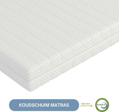 Koudschuim matras 120x200 - 20 cm - ventilerend - hypoallergeen - wasbare hoes - CertiPUR® en Okoetex gecertificeerd