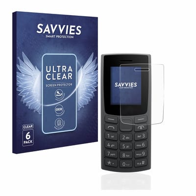 Savvies - Screenprotector voor Nokia 105 (2023) - Folie Beschermfolie transparant 6 Stuks