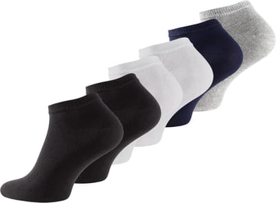 BAMBOE Enkelsokken Heren, Sneakersokken, Unisex, 6 paar - Mix 40/45