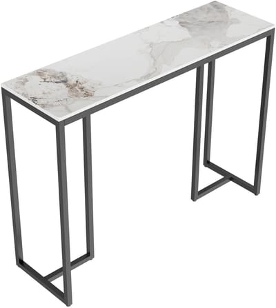 LabelOne Sidetable - Dressoir - Wandtafel - Consoletafel - marmeren look - metalen frame - draagvermogen tot 30kg - 100x30x78.5cm