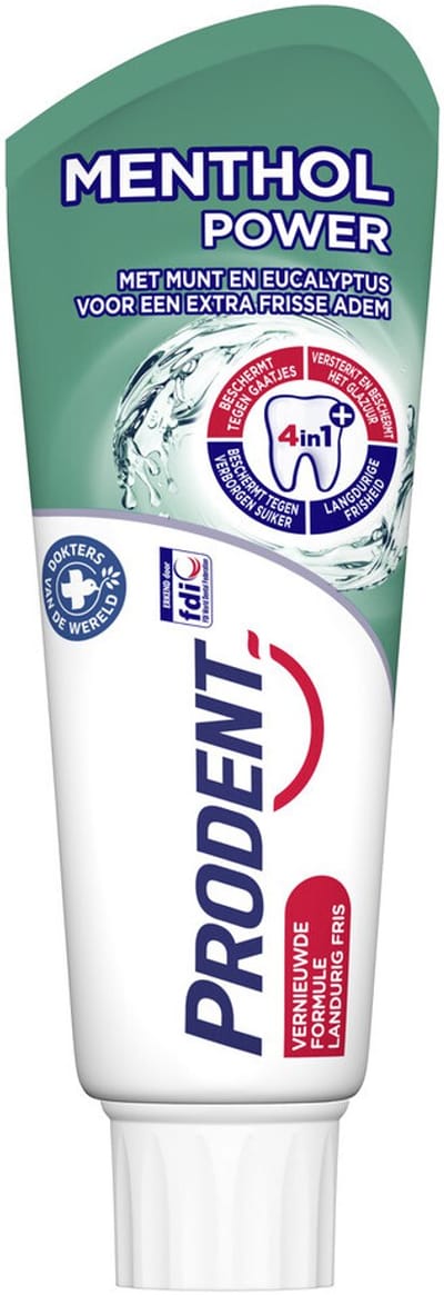1 x Prodent Tandpasta Menthol Power 75 ml - Tandpasta Menthol - Frisse Mond - Menthol - Munt - Eucalyptus