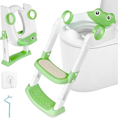 Kinder Toiletstoel - Potty Trainer - Zelfstandig Toiletgebruik - Opvouwbaar en Verstelbaar - Universele Pasvorm - Wit