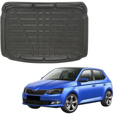 Bac de coffre sur mesure - SCOUTT - Skoda Fabia 3 (2014-2020) Hatchback - TPE noir mat - Antidérapant - Bords hauts