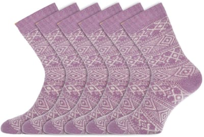 Noorse sokken | Dames sokken | Merk: Basset | Kleur: Paars | Maat: 35 t/m 42 | 6 Paar