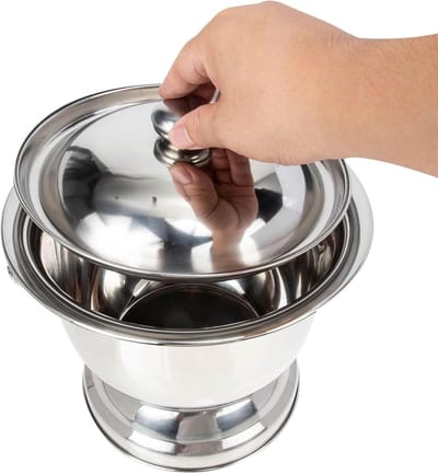 Kamerpot - Urinoir emmer - Nachtelijk gemak - Met deksel - 500 gram - Metaal