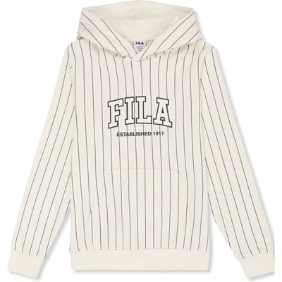 FILA Rifredi Relaxed Graphic Pinstriped Hoodie Egret / Black Iris Size: 134/140 | Sportswear Outlet | Unisex | Zwart