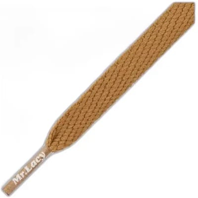 Mr. Lacy - Schoenveters - Veters - Sneakerveters  - Flatties - Plat - Bruin Tan - Veterlengte 130 cm – Breedte 10 mm