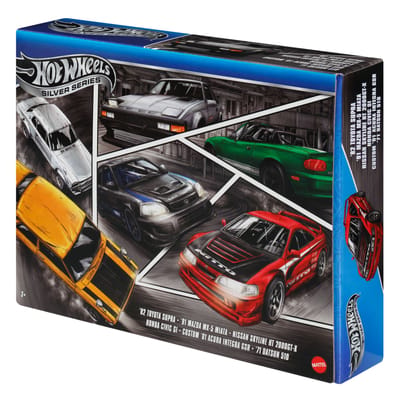 Hot Wheels Metalen Speelgoedauto's, Schaal 1:64, Set van 6 Japanse Voertuigen (Stijlen Kunnen Variëren)