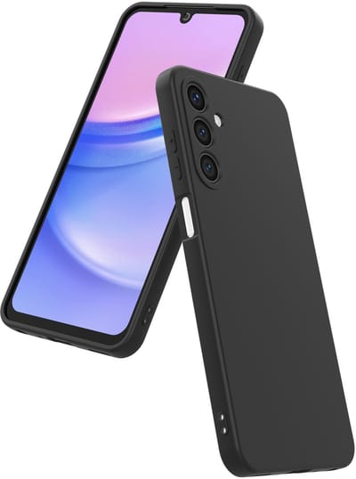 Smartphonica Telefoonhoesje Geschikt voor Samsung Galaxy A15 Siliconen met Zachte Beschermende Binnenkant - BackCover Case Soft Inside - Zwart geschikt voor Samsung Galaxy A15