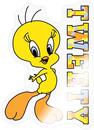 Looney Tunes Tweety Camouflage Sticker maat S (10 x 10 cm)