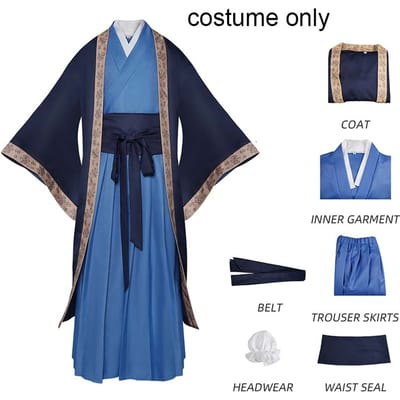 Jinshi Cosplay Kostuum Anime Apotheker Dagboeken Mannen Kimono Gewaad Pak met Hoofddeksel Kusuriya No Hitorigoto Outfits voor Comic Con M gray
