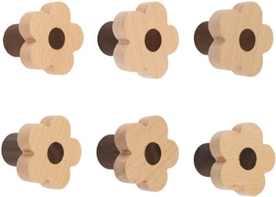 Dailygoods- Houten Knoppen Bloemvormig - Beuken Handvatten - Kastknoppen - Deurknopjes - Meubelknop - Milieuvriendelijk en Glad Gepolijst