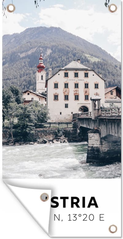 Schuttingposter Oostenrijk - Water - Alpen - 100x200 cm - Tuindoek