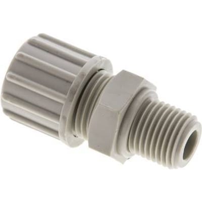 10x4mm & G1/4'' PP Rechte Knelfitting Buitendraad 10bar Kunststof en Polyamide