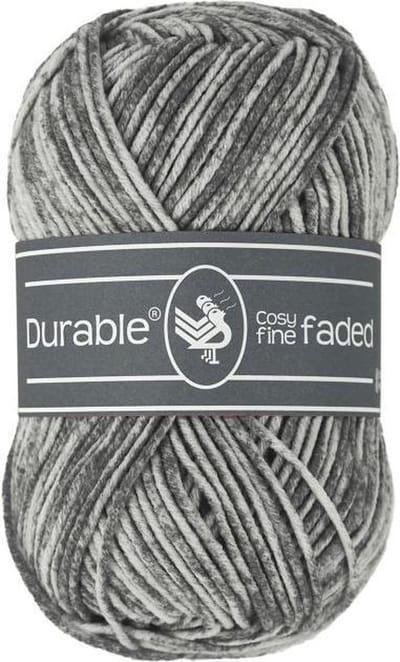 Durable Cosy fine faded Charcoal (2237) - acryl en katoen garen tie-dye - 5 bollen van 50 gram