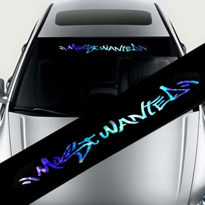 Dailygoods- Sticker - Reflecterende Auto Sticker - Voorruit Decoratie - PVC - 130 x 21 cm - Universele Montage - Speciale Lijm - Autosticker
