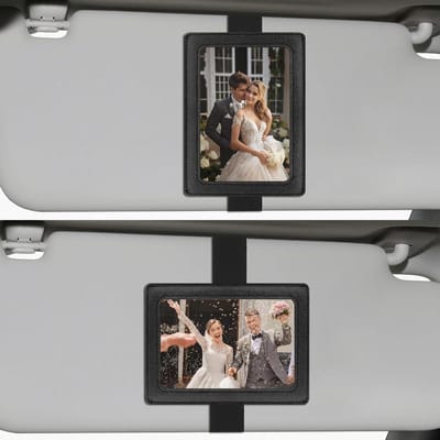 Inovra Plus - Auto Zonneklep Clip met Fotoclip voor 5 Inch Auto Fotolijst - Zwart - Foto's Tonen - Auto Zonneklep Houder