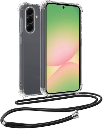 Hoesje Geschikt voor Samsung Galaxy A56 - Met Koord - Shock Proof - Siliconen Case - Back Cover - Telefoonkoord - Telefoon Hoes Shockproof - Telefoonketting - Transparant