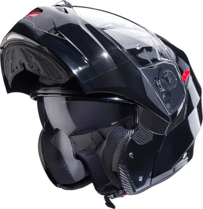 Caberg Duke-X systeemhelm - Glimmend zwart - Maat S - Voorzien van zonnevizier - ECE 22.06 gekeurd