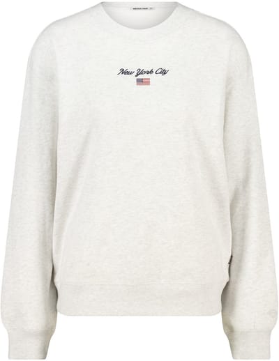 America Today Suzie Light Grey Melange Size: M | Long-Sleeved Tops Outlet | Dames | Grijs