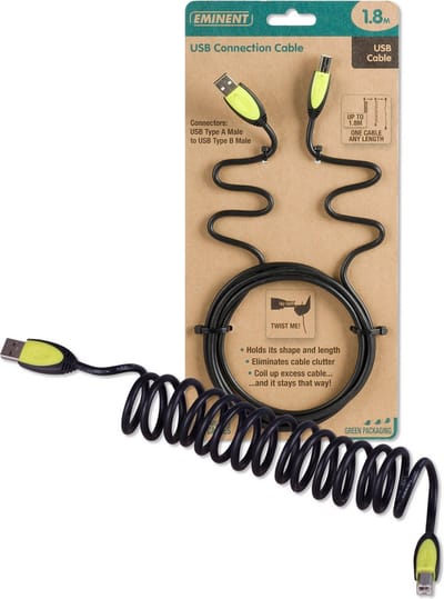 Eminent EM9161 - Draaibare USB 2.0  kabel 1.8mt