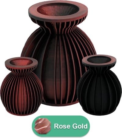 Elin moderne vaas – Decoratieve vaas - Rose Gold - 3d geprinte vaas – geschikt voor droogbloemen - 25CM