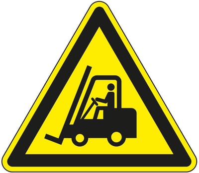 Waarschuwingsbord heftrucks, 200 mm - aluminium - W014