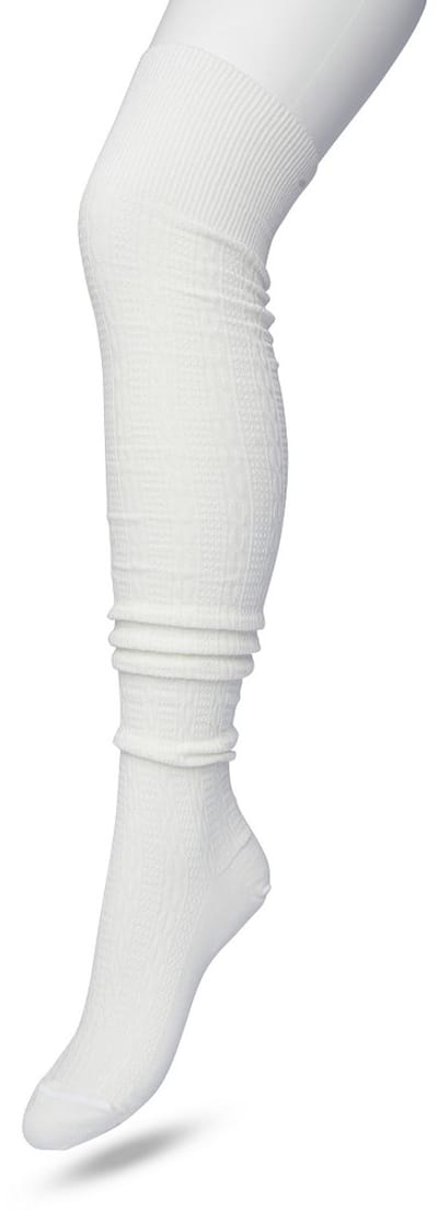 Bonnie Doon Bio Kabel Overknee kousen Dames Off White maat 36/42 - Klassiek Kabel patroon - Biologisch Katoen - Ultiem comfort - Classic Cable Overknee sokken - OEKO-TEX - Gladde Naden - Kniekousen - Duurzaam Huidvriendelijk - Crème - P53498.110