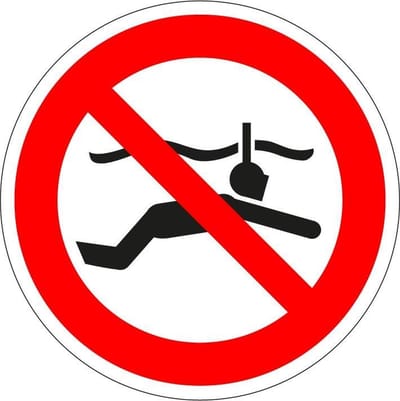 Verboden te snorkelen bord - kunststof - P050 150 mm