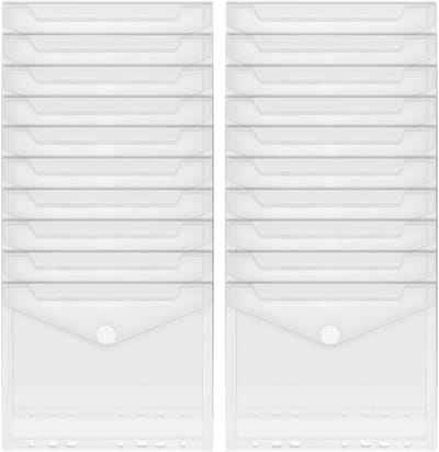 20 Stuks Documentenmapjes, A5 Heldere Plastic Mappen voor het Opslaan van Documenten en Bonnen, Ideaal voor Organisatie en Archivering