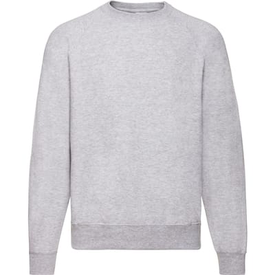 Fruit of the Loom Heren Klassiek Effen Raglan Sweatshirt (Heide Grijs)