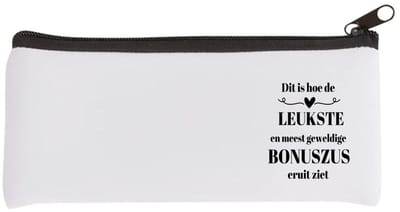 Akyol - dit is hoe de leukste en meest geweldige bonuszus eruit ziet Etui - Zus - meest leukste bonuszus - verjaardag - cadeautje voor zus - zus artikelen - kado - geschenk - 20 bij 9 cm