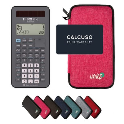 TI-30X Prio MathPrint incl. WYNGS Beschermhoes Roze - Wetenschappelijke Rekenmachine - Basis Pakket