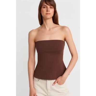 Strapless Slim-fit Bandeau Blouse