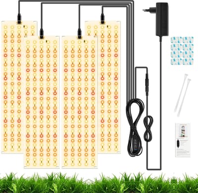 SnelShoppen - OFFCUP Led-plantenlamp Volledig Spectrum, 3st Rood en Wit Kweeklicht, 270 LED, Timer 3/6/12u, 5000k/20w Plantenlicht Voor Kamerplanten,