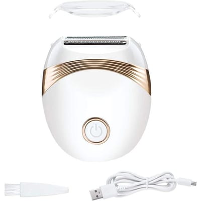 Elektrisch Scheerapparaat Vrouw Bikini Trimmer Scheerapparaat Draadloos USB Oplaadbaar Nat en Droog Pijnloos wit