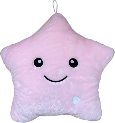 KidzBlizz - Superzacht lichtgevend sterkussen - Lichtgevende knuffel - Multi kleuren kussen - Nachtlampje - Slaapknuffel - kussen met licht - Slaapkussen voor kinderen - Kraamcadeau - Babycadeau - Roze