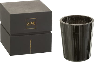 J-Line geurkaars Noa - Spicy Twilight - glas - zwart - medium - 55U