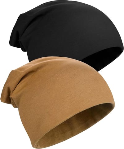 Winter Beanie Set voor Jongens in Caramel en Zwart - Warm en Comfortabel voor Koude Dagen